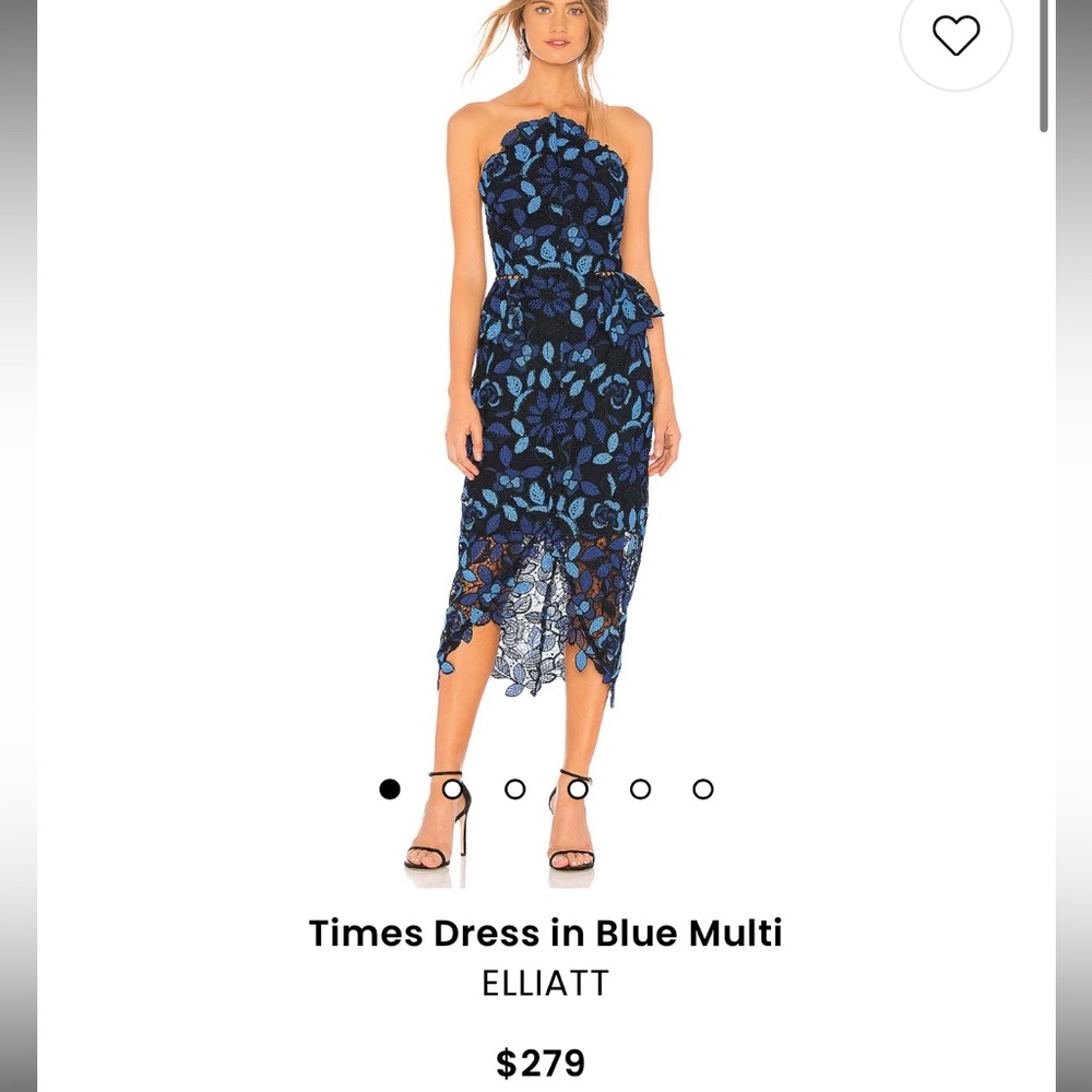 Elliatt Blue and Black Lace Dress - Picture 3 of 4